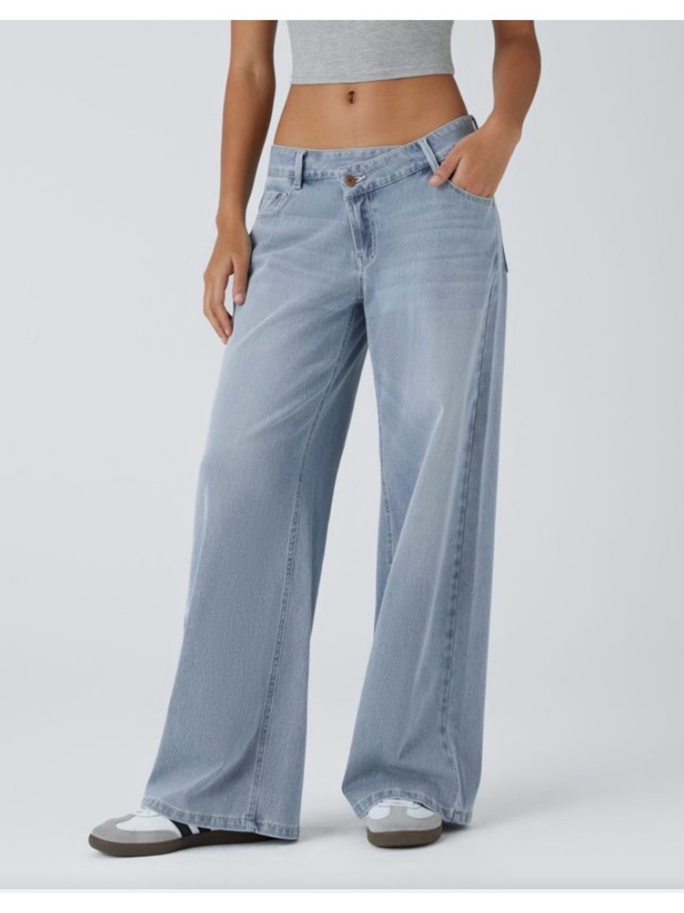 NEW Halara FLEX Denim Wide Leg Light Blue Women’s Jeans